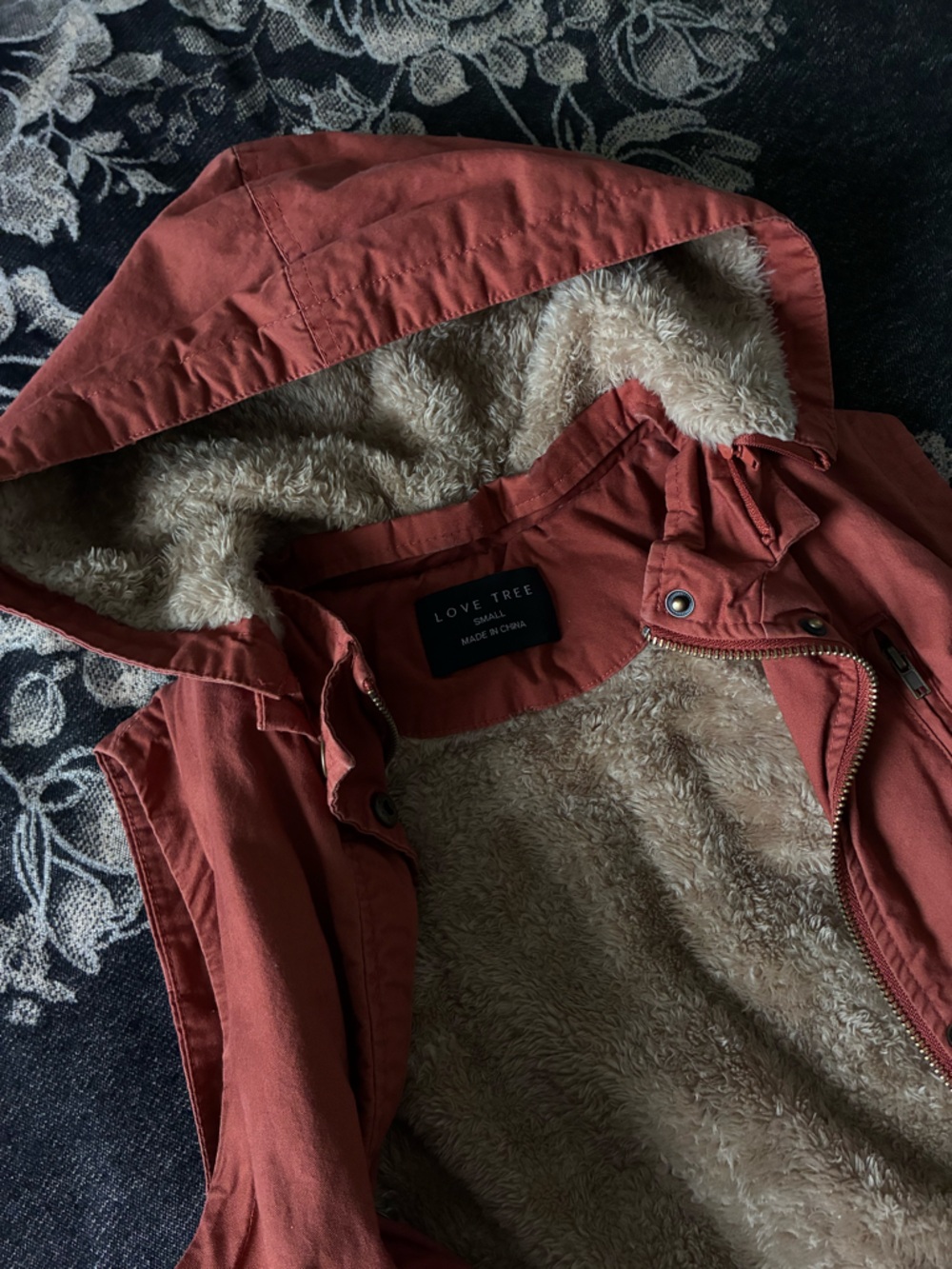 Love Tree Rust Red Lined Jacket - Picture 6 of 9
